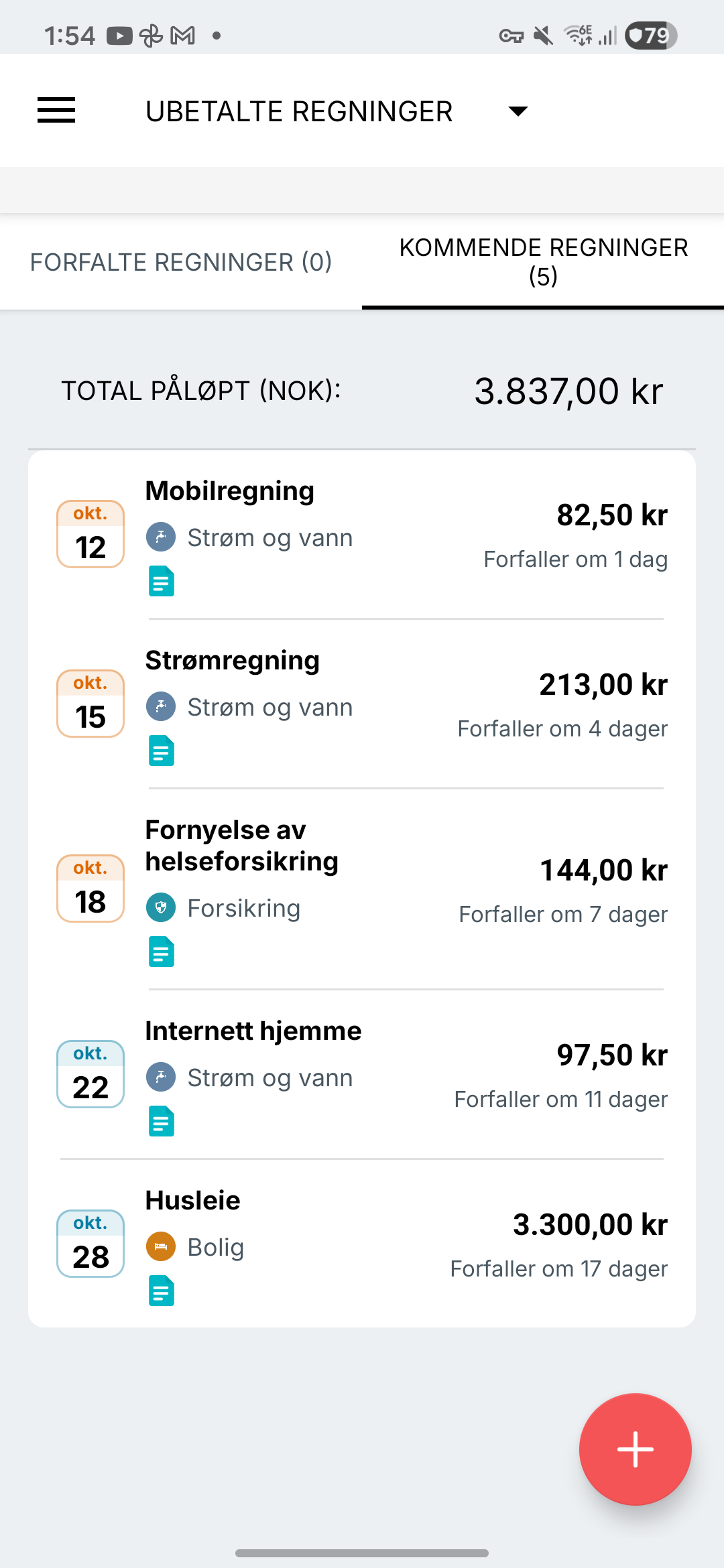 Expense IQ-regningspåminnelser