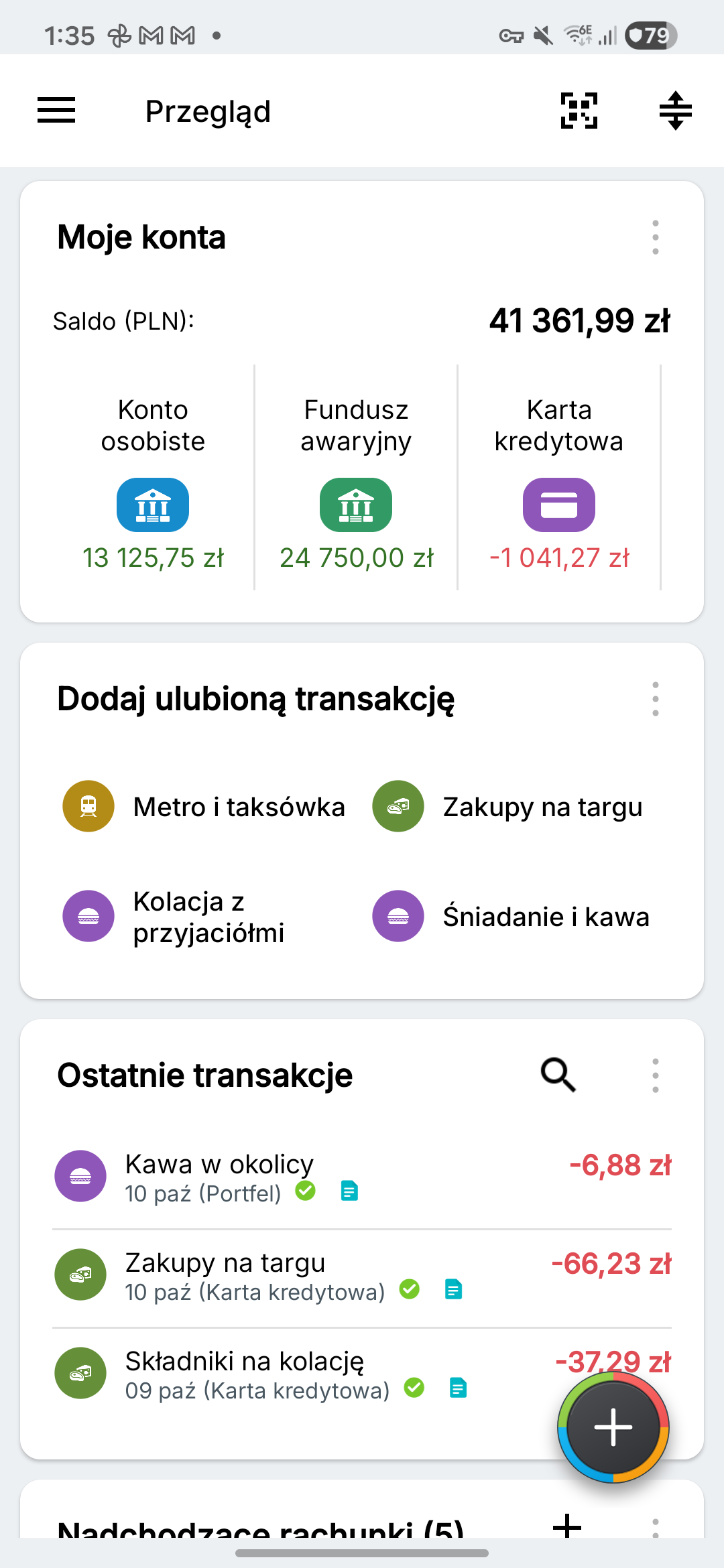 Przegląd fikcyjnych kont osobistych, oszczędności i kart kredytowych