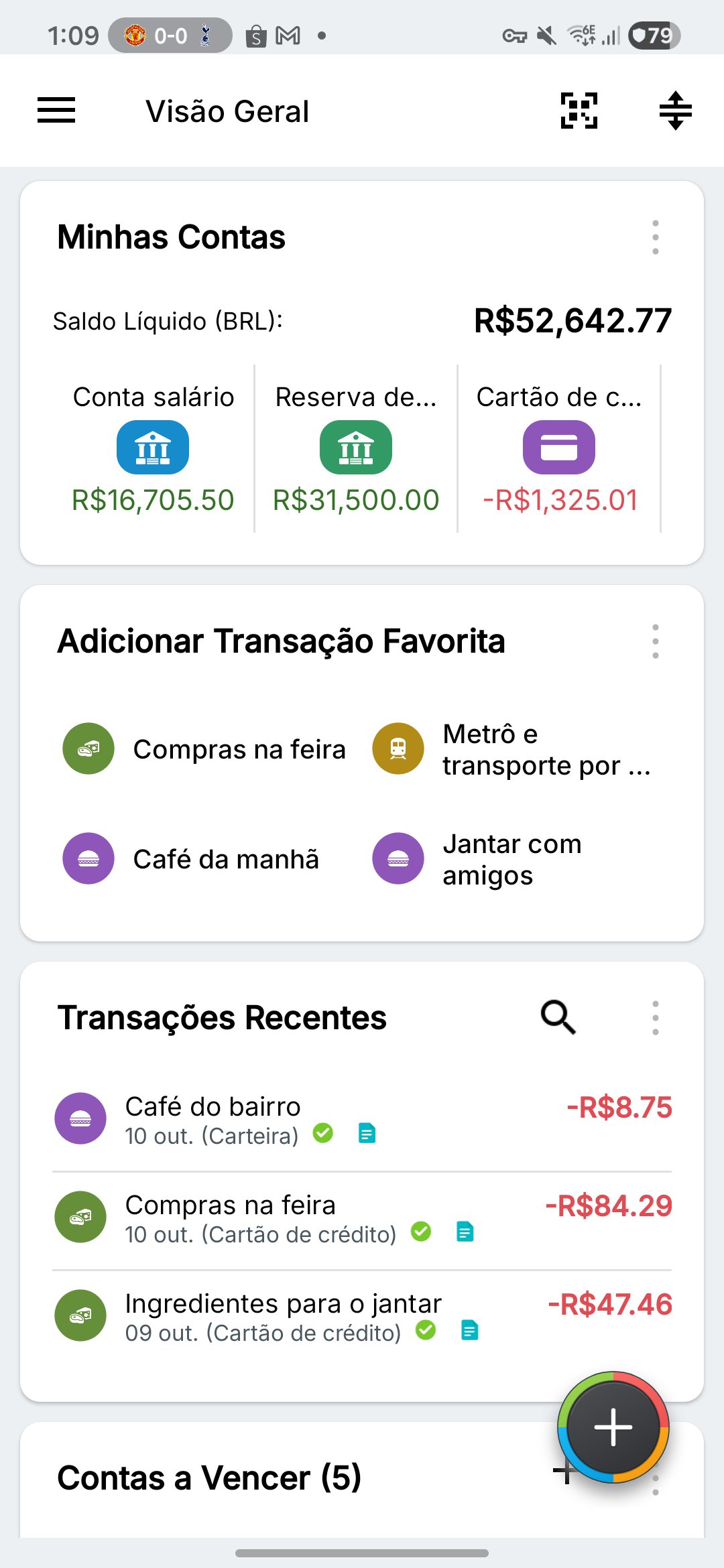 Seu dinheiro, mais claro · Dados fictícios · BRL