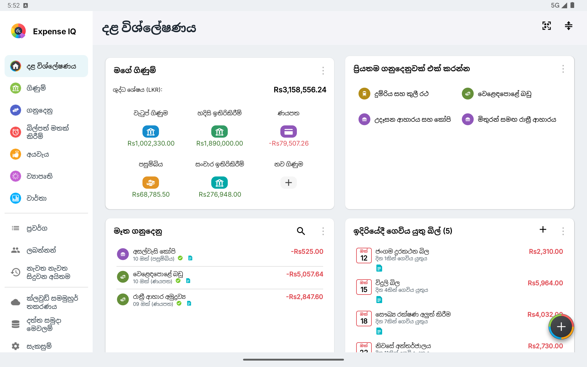 තිරස් Android ටැබ්ලටයේ දළ විශ්ලේෂණය