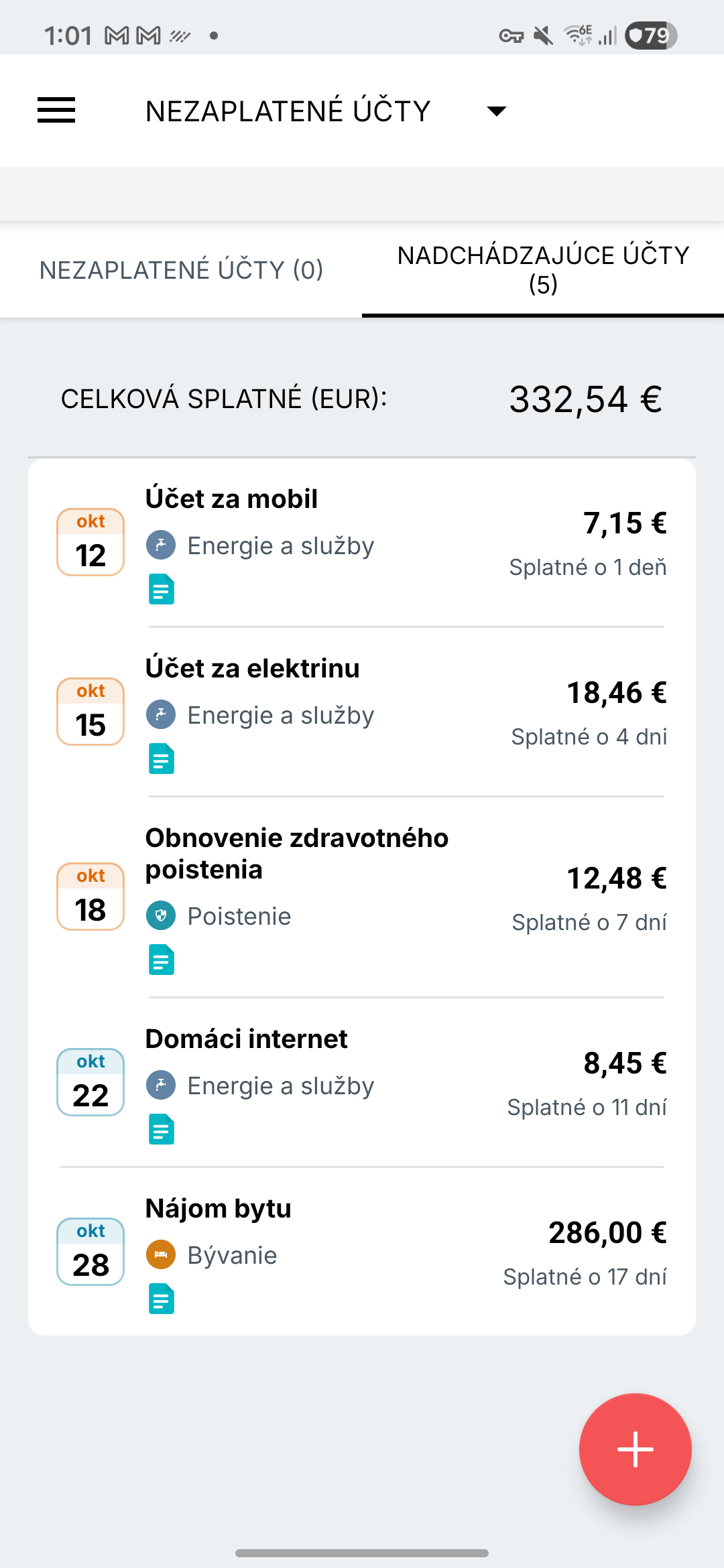 Obrazovka pripomienok platieb Expense IQ