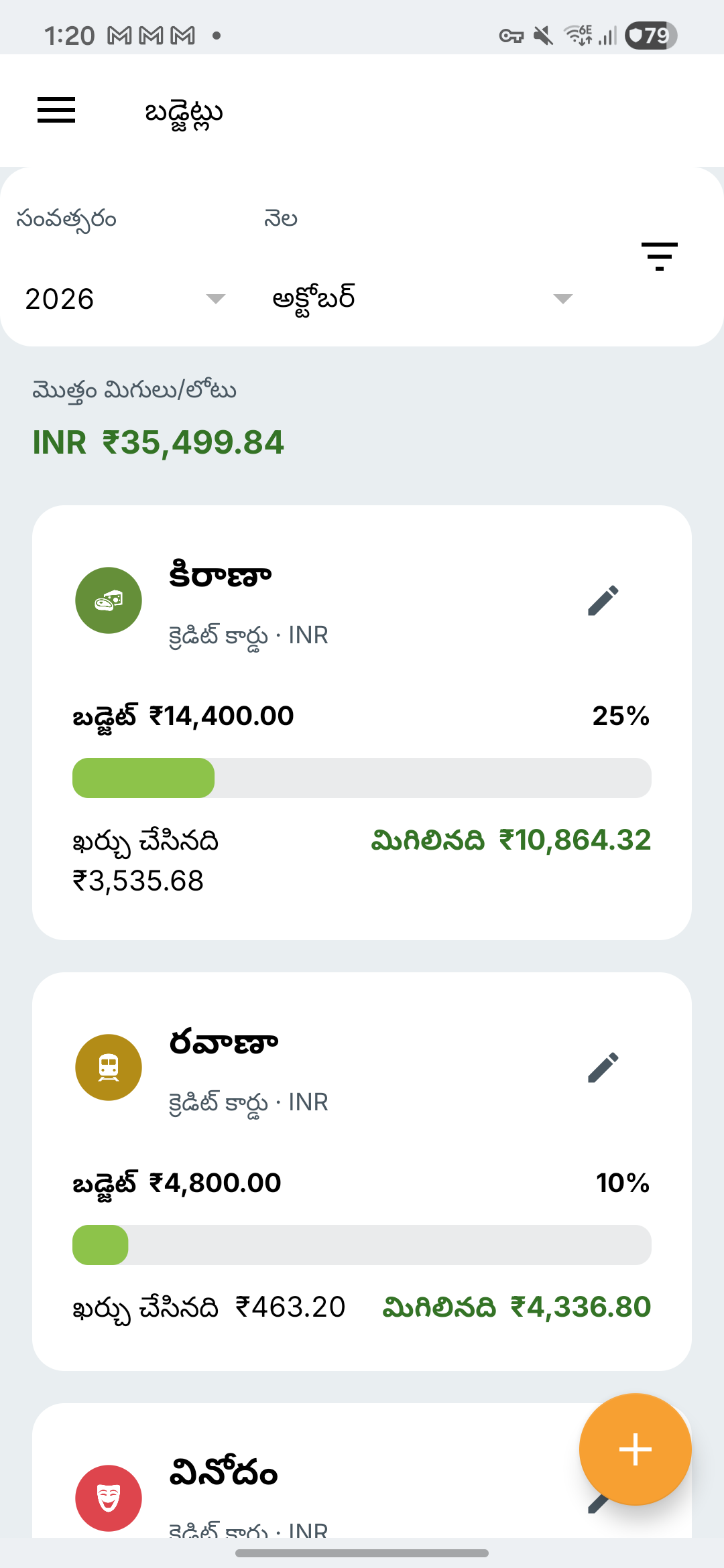 Expense IQ బడ్జెట్ల తెర