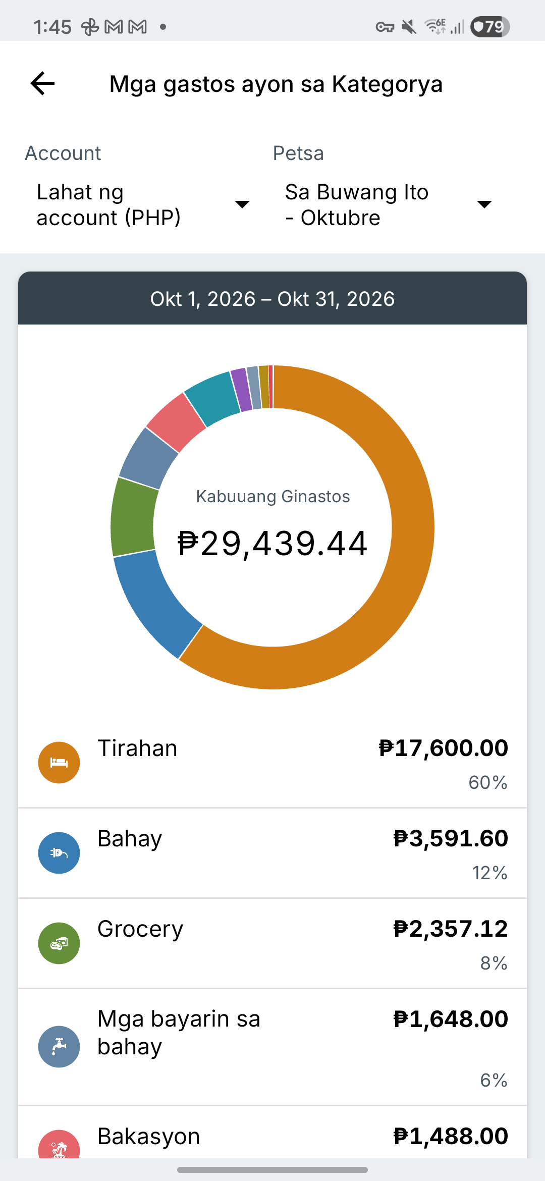 Screen ng mga ulat ng gastos sa Expense IQ