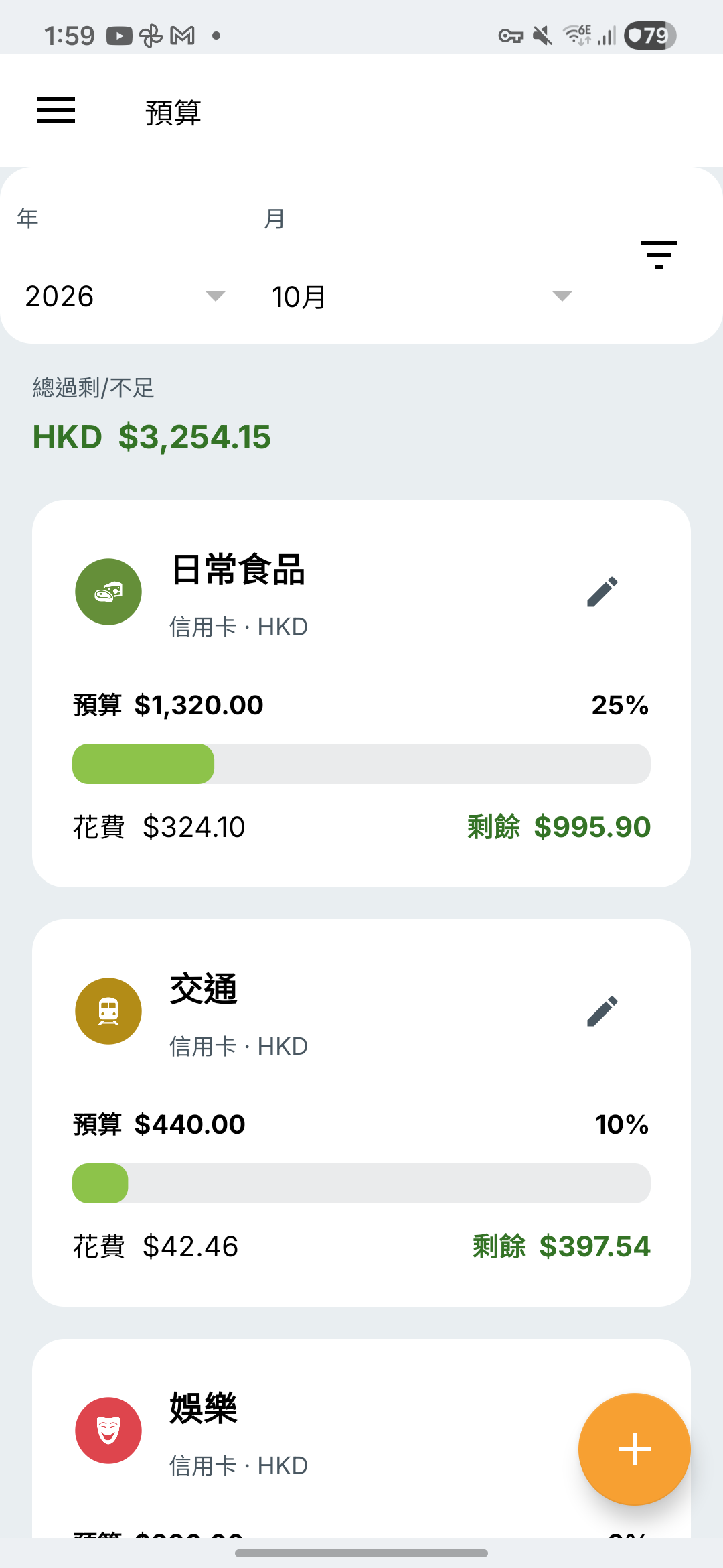 Expense IQ 預算畫面